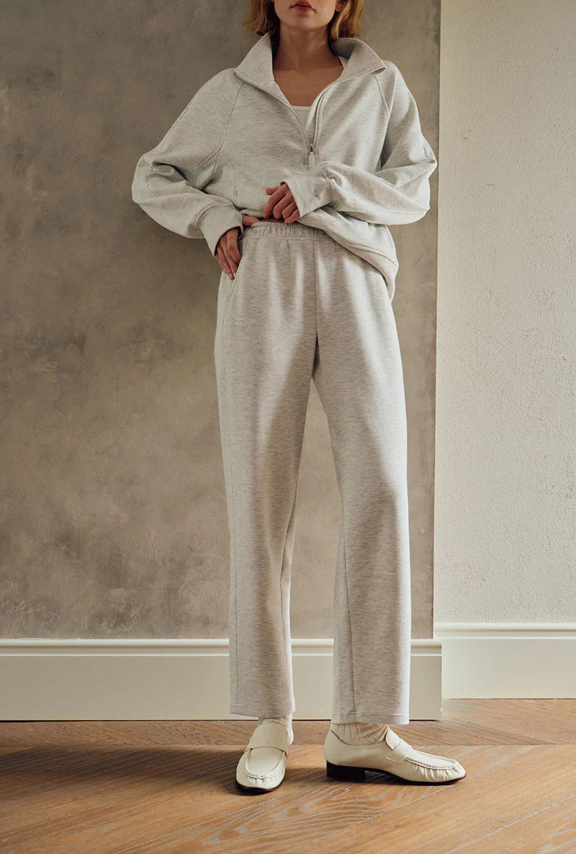 Corey Cotton Tapered Pants - Heather White | Petite Studio NYC