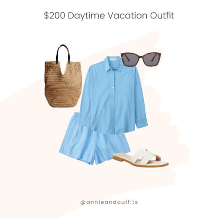Easy everyday vacation outfit for daytime! Love a matching set to throw on over a bathing suit or as a comfy all day look. This outfit works perfectly if you’re on a getaway or just enjoying a beautiful summer day at home!

All items total to $208:
Linen blend shirt: $60
Linen blend shorts (on sale): $38.24
Tote bag (on sale): $45
Sandals (on sale): $55.97
Sunglasses (on sale): $8.50

#vacationoutfit #matchingset #pooloutfit #summeroutfit #lookforless 

#LTKfit #LTKunder100 #LTKunder50