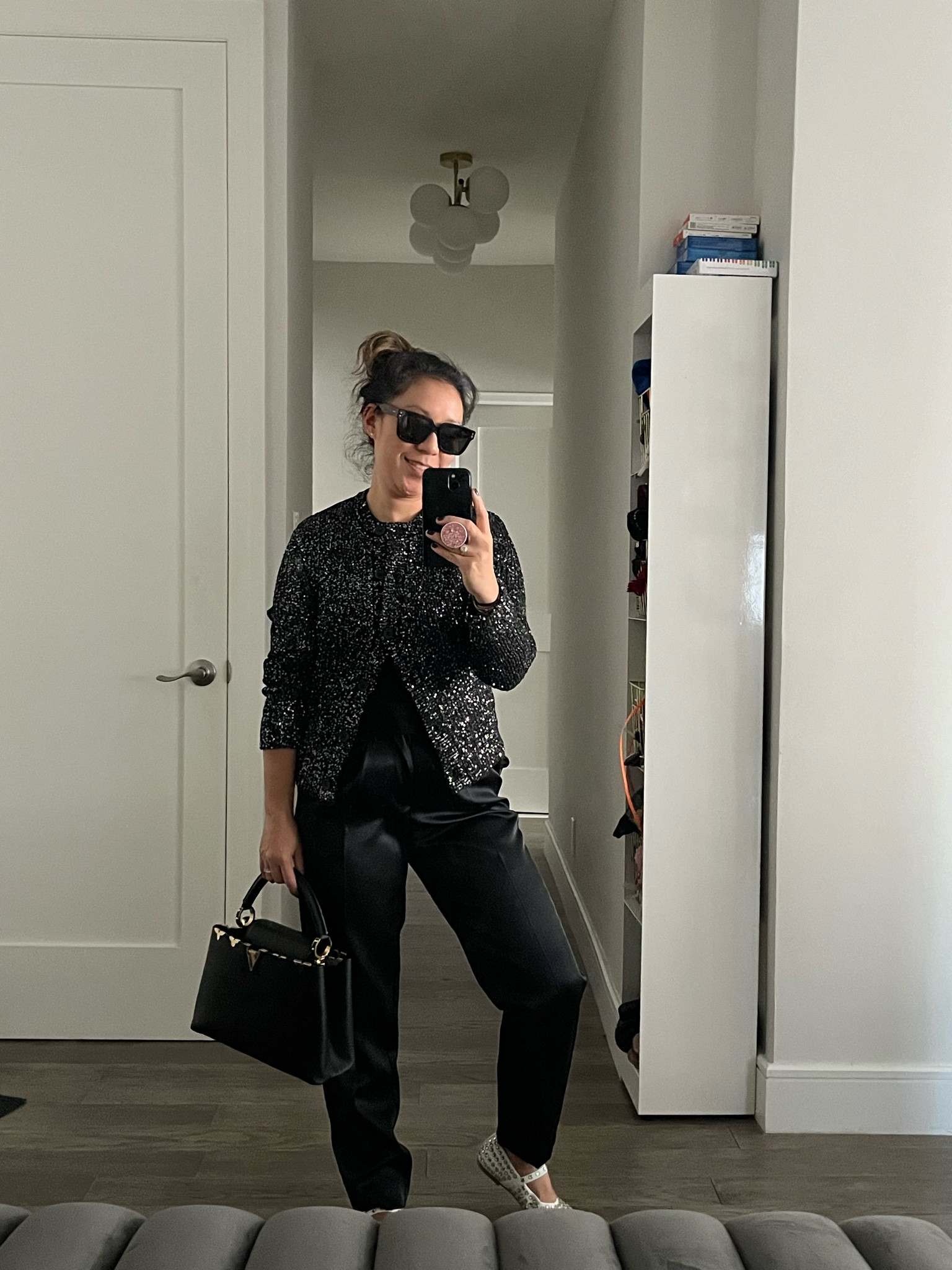 Sequin sweater. Satin pants. Holiday outfit. Xxs in the sweater. Size 2 in the pants. Budget friendly.

#LTKHoliday #LTKShoeCrush #LTKFindsUnder50