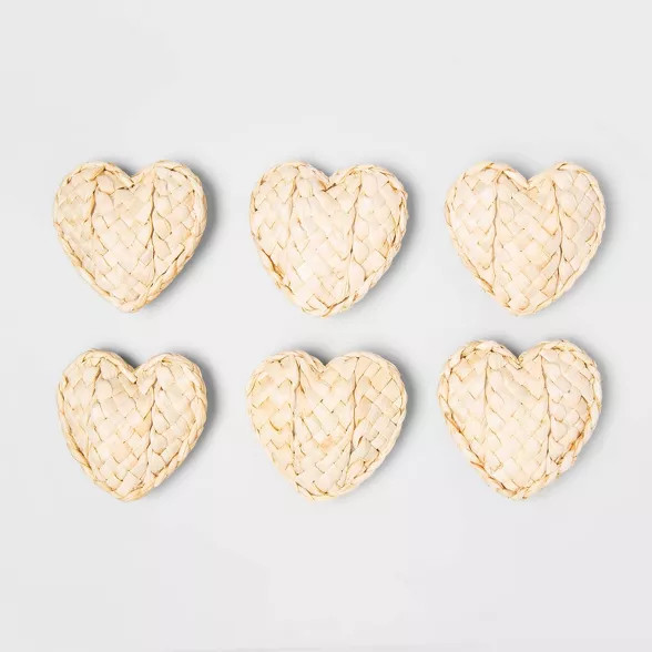6ct Unscented Dried Corn Husk Woven Heart Vase Filler - Opalhouse™ | Target