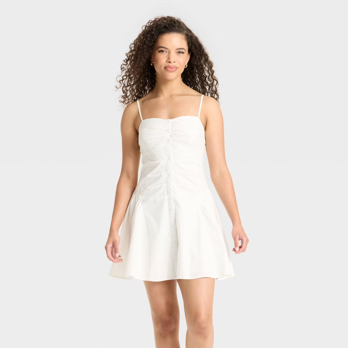 Women's Button-Front Poplin Mini A-Line Dress - Wild Fable™ | Target