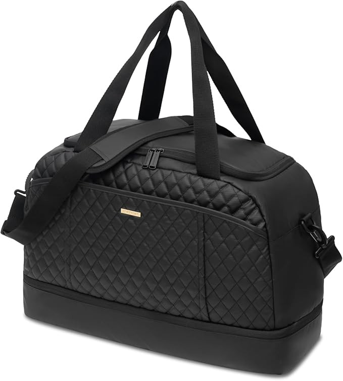 Travel Duffle Bag With Shoe Compartment, Gym Bag Weekender Bag for for Men and Women, Overnight B... | Amazon (US)