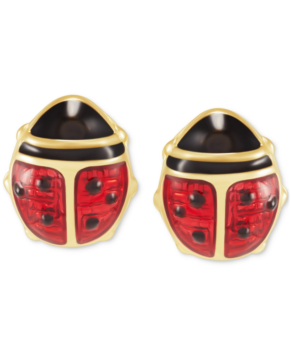 Red Enamel Ladybug Stud Earrings in 10k Gold | Macy's