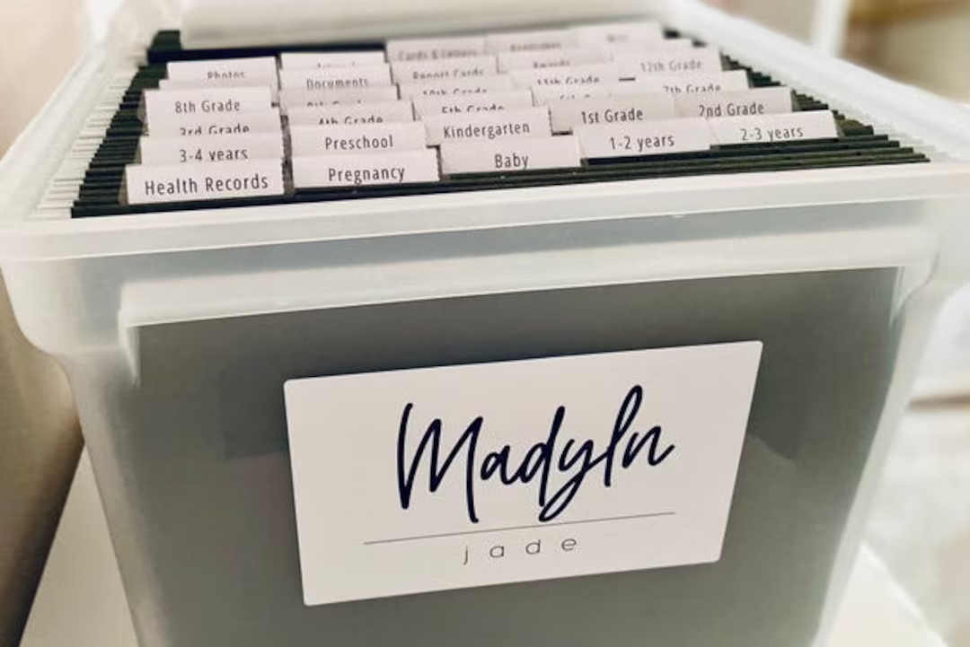 Kids Milestone Tote Kit DIY Memory Box Kit School File Box Kit Baby Milestone Box Kit Filing Stor... | Etsy (US)