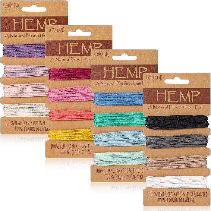 16 Colors Thread Cord for Jewelry Making Hemp Cotton String, Colorful | Amazon (US)