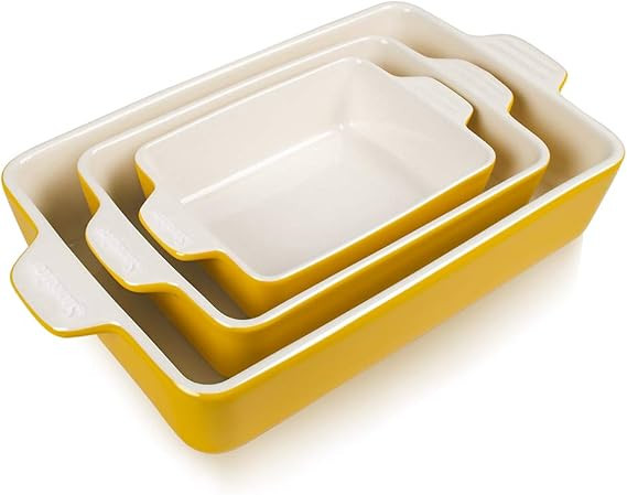 SWEEJAR Ceramic Bakeware Set, Rectangular Baking Dish Lasagna Pans for Cooking, Kitchen, Cake Din... | Amazon (US)