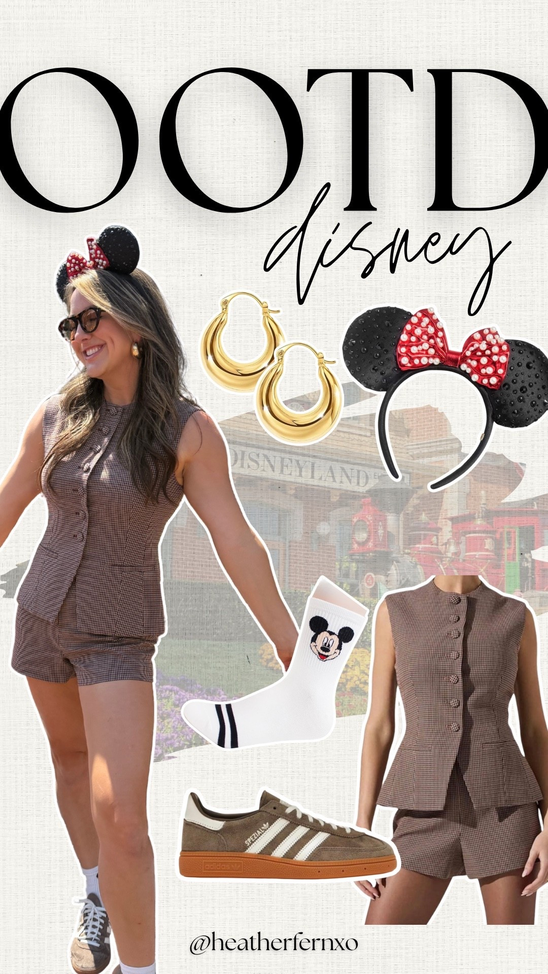 Disney OOTD ✨🏰 love love this set styled with these ears and mickey socks!

#disney #disneyland #disneyworld #ootd #disneyoutfit #parkday #disneyparks #minnieears #mickeymouse #vacation #travel #momlife #family #outfitidea 
