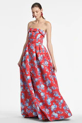 Brielle Gown - Red & Blue Floral | Sachin & Babi