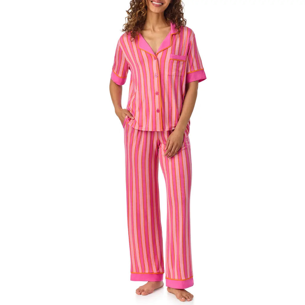 Room Service Pjs Print Long Pajamas in Pink Stripe at Nordstrom, Size Small | Nordstrom