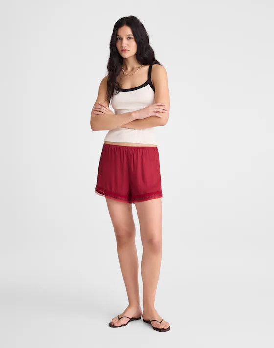 Lace-Trim Pull-On Shorts | Madewell
