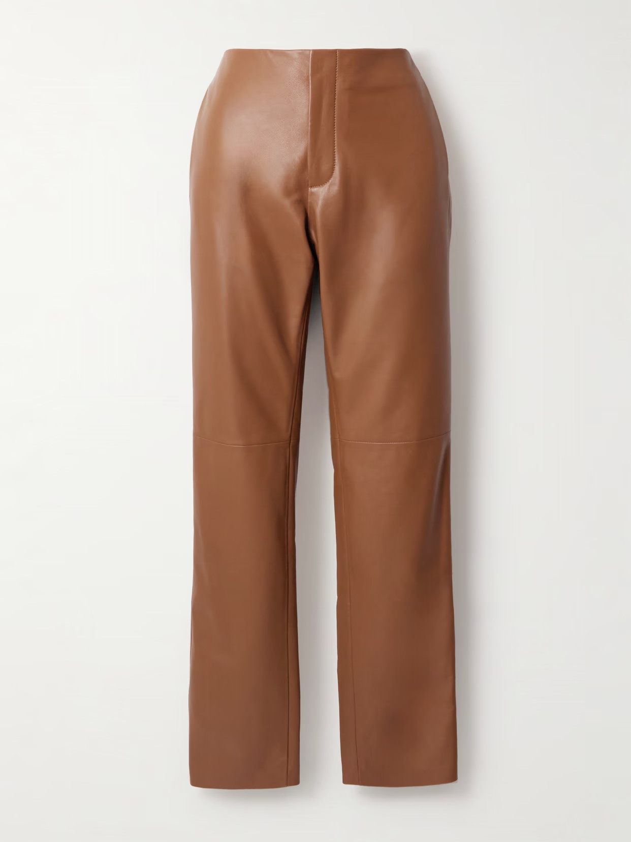 Ralph Lauren Collection - Benjamen Leather Slim-leg Pants - Brown | NET-A-PORTER (US)