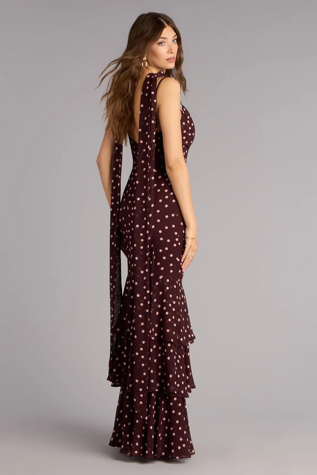 Jodie Polka Dot Chiffon Mermaid Formal Dress | Windsor Stores