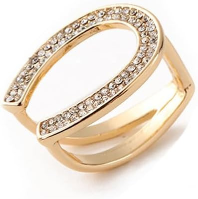 Dainty CZ Horseshoe Silk Scarf Ring for Women Gold Plated Sparkly Crystal Scarves Shawl Buckle Ho... | Amazon (US)