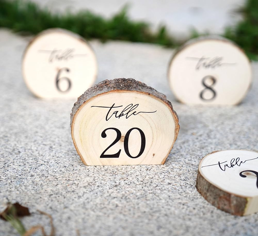 Rainbow Pana Wooden Table Numbers, 1-20 Wedding Table Numbers, Table Numbers 1-20 Perfect for Cen... | Amazon (US)