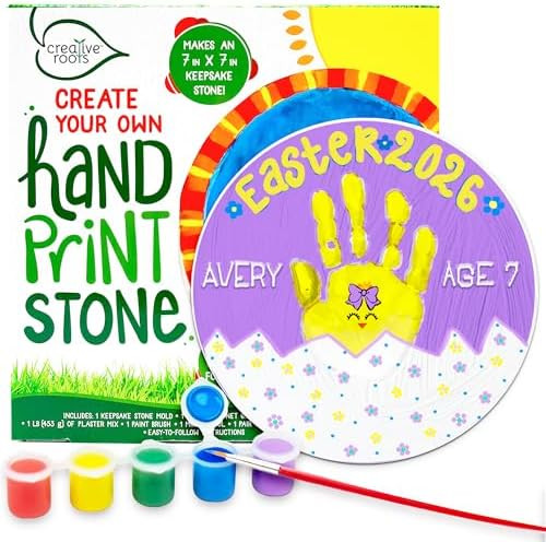 Creative Roots Handprint Stepping Stone, Includes 7-Inch Ceramic Stepping Stone & 6 Vibrant Paint... | Amazon (CA)