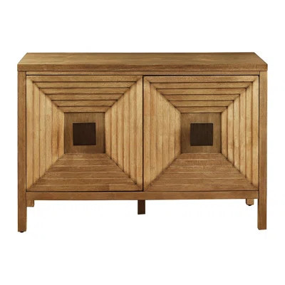 Adjustable Shelf 2-door Accent Cabinet, Modern Flair, 47.5" Long, Spacious Storage Space, Solid Wood Construction, Dark Coffee , Textured Long Cabinet | Wayfair North America