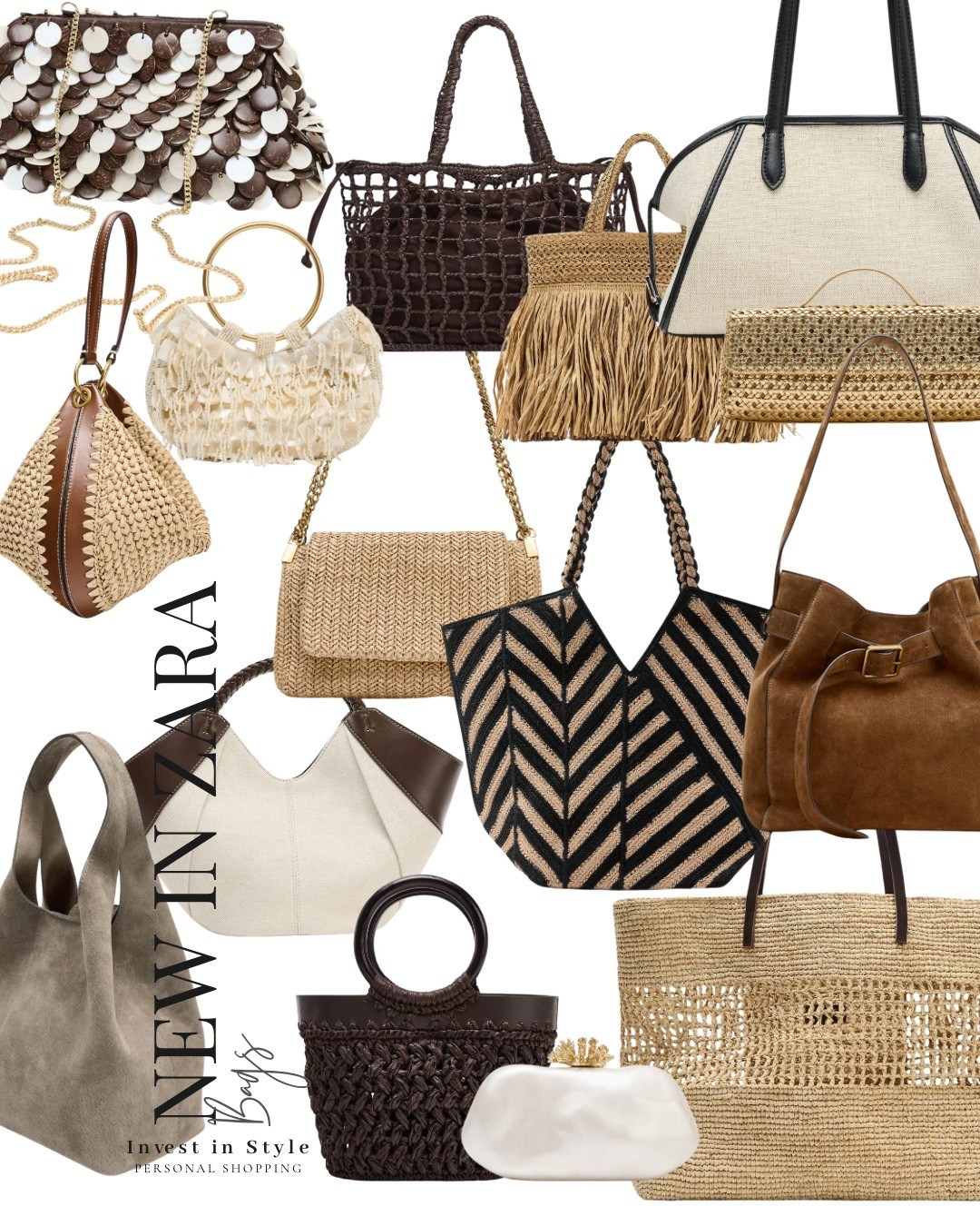 More textured bags 
Raffia tote 
Clutch bag 
Occasion bags 
Work bags 

@Zara

#LTKsummer #LTKtravel #LTKbag