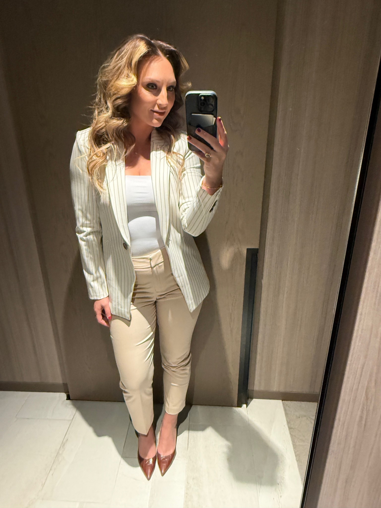 Love this neutral colored suit for my game in Edmonton tonight! #Stripes #NeutralColor

#LTKdayinmylife #LTKWorkwear #LTKFindsUnder100