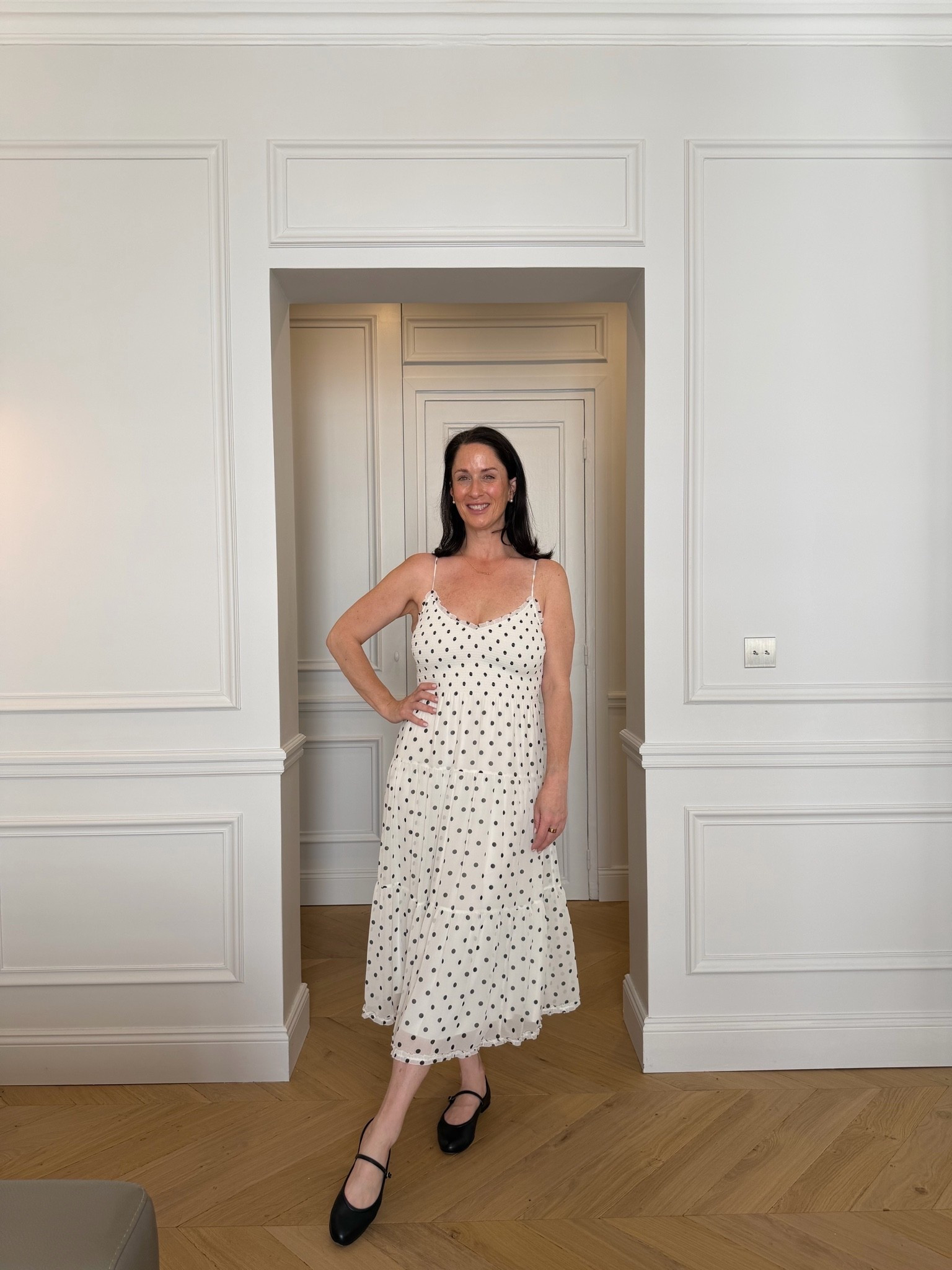The perfect lightweight polka dot dress for summer! This @Aritzia Wilfred dress feels as cozy as it is cute. Perfect summer dress for your euro summer, running the kids to swimming lessons, date night or just brunch with the girls! I paired it with my @Margaux Mary Jane flats and simple jewelry.

#LTKootd #LTKTravel #LTKSeasonal