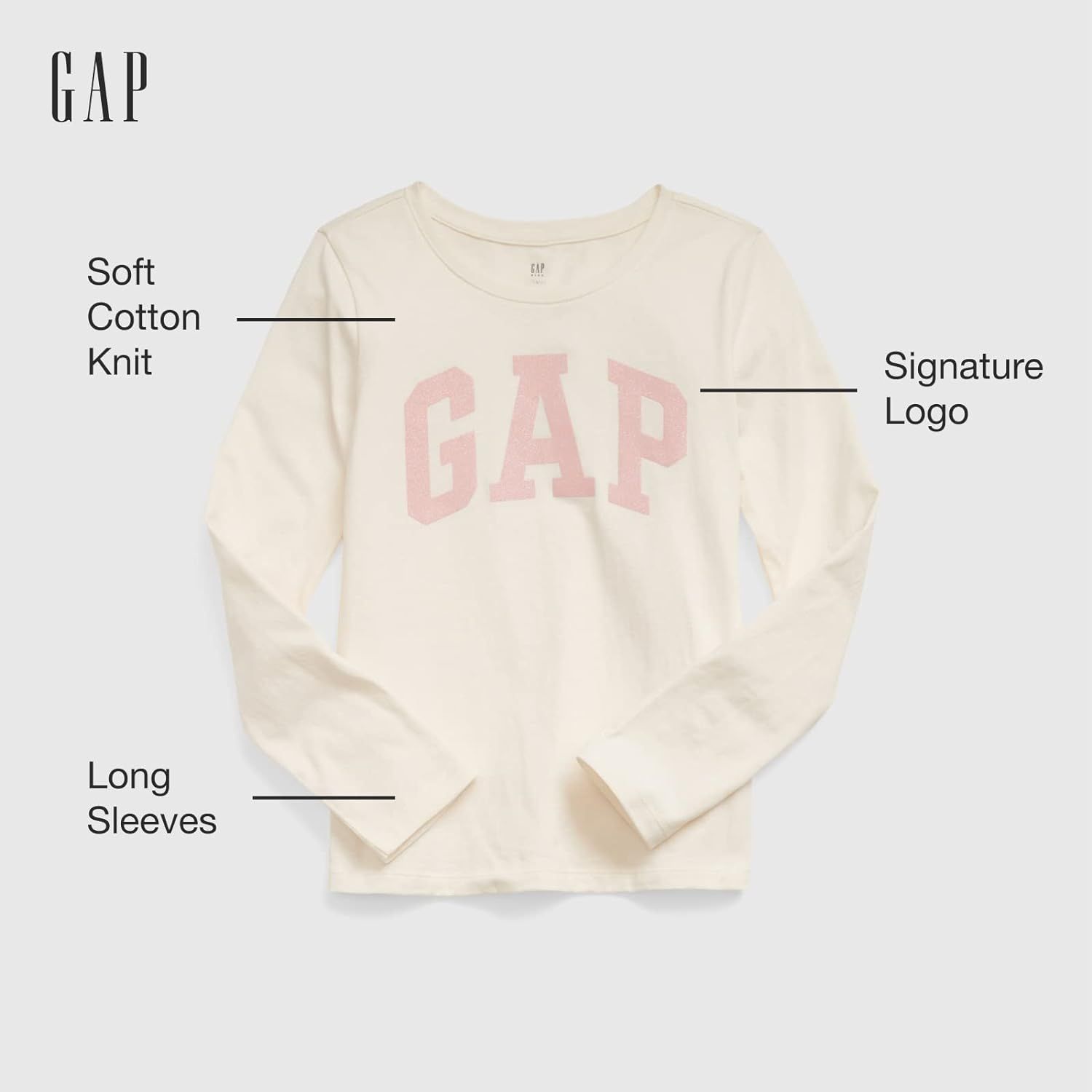 Amazon.com: GAP Girls' 2-Pack Long Sleeve Logo Tee T-Shirt: Clothing, Shoes & Jewelry | Amazon (US)