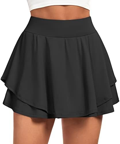IUGA Tennis Skirt Pleated Skorts for Woman Double Ruffle Golf Skirts for Women Skort with Pockets... | Amazon (US)