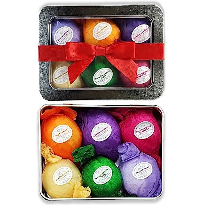 Bath Bomb Gift Set USA - 6 Vegan Essential Oil Natural Lush Fizzies Spa Kit. Organic Shea/Cocoa Soot | Amazon (US)
