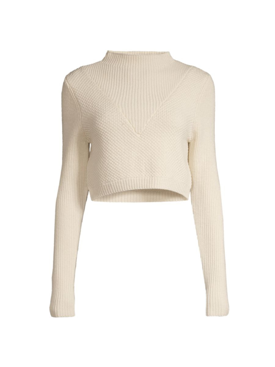 Cropped Mock Turtleneck Sweater | Saks Fifth Avenue