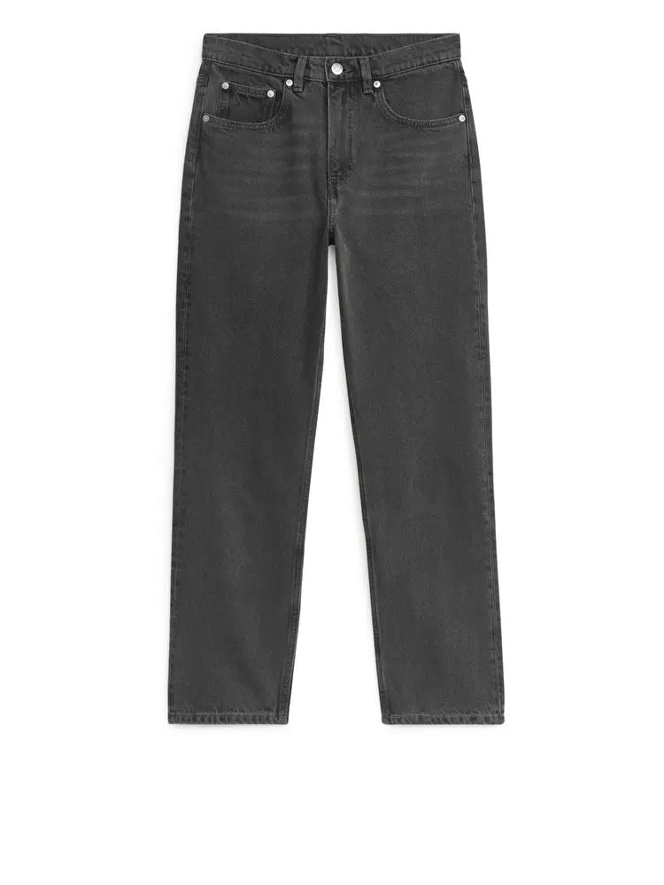 REGULAR CROPPED Non-Stretch Jeans - Washed Black - ARKET PL | ARKET (US&UK)