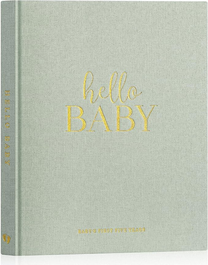 Lanpn Hello Baby First 5 Year Memory Book for Boy Girl - Linen Hardcover Baby Book Keepsake for N... | Amazon (US)
