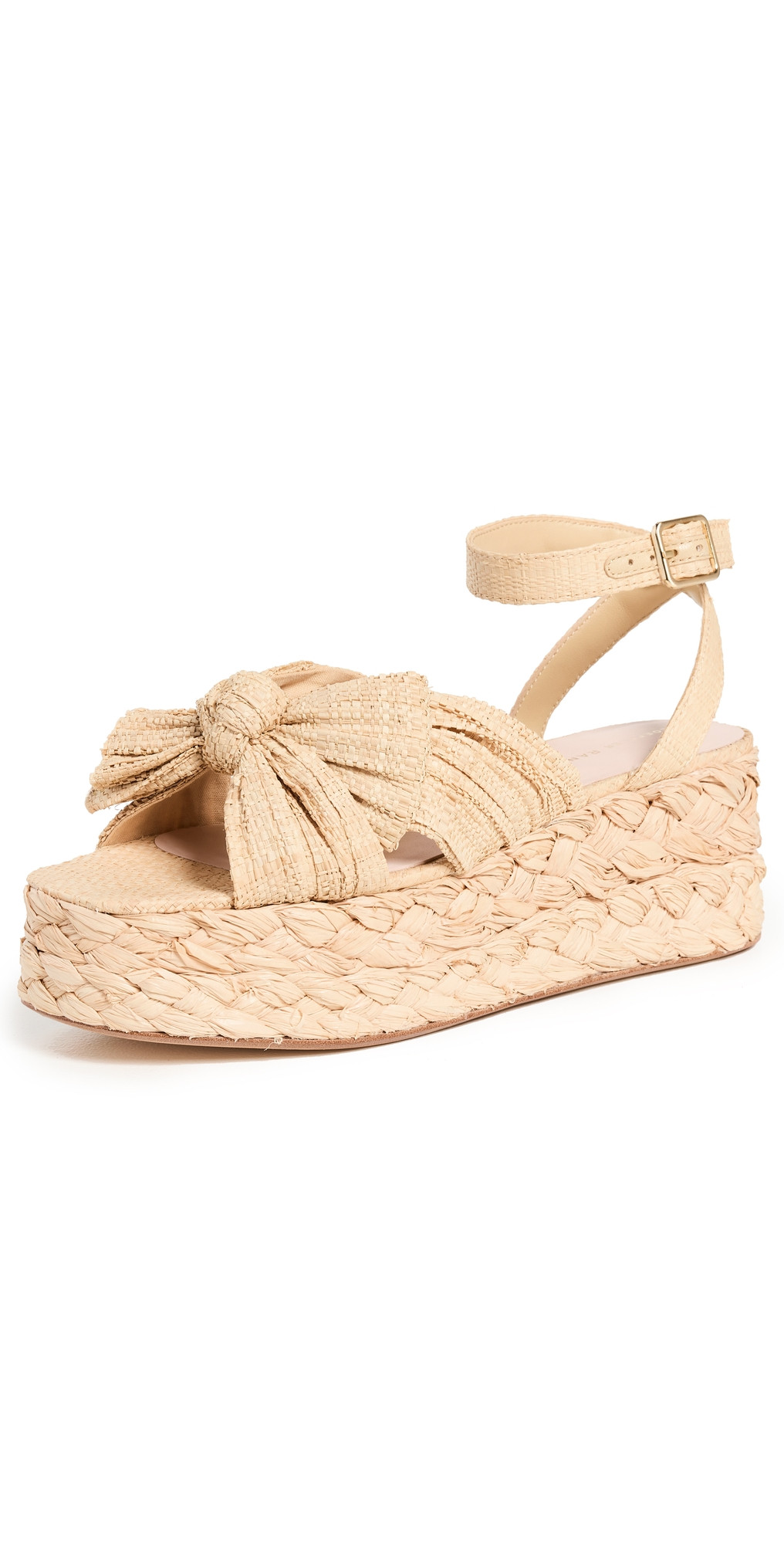 Loeffler Randall Gaby Pleated Bow Bow Braided Espadrilles Natural 11 | Shopbop