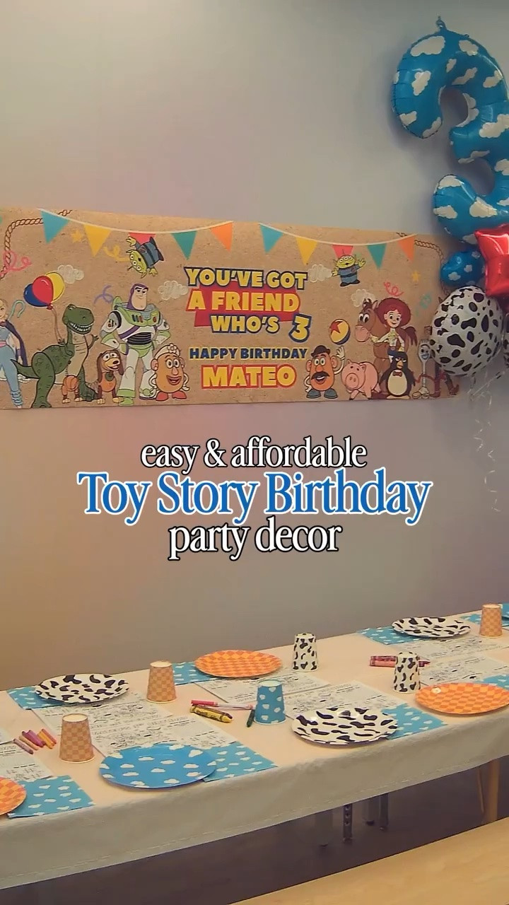 easy and affordable decor ideas for kids birthday party 💙 #kidsbirthday