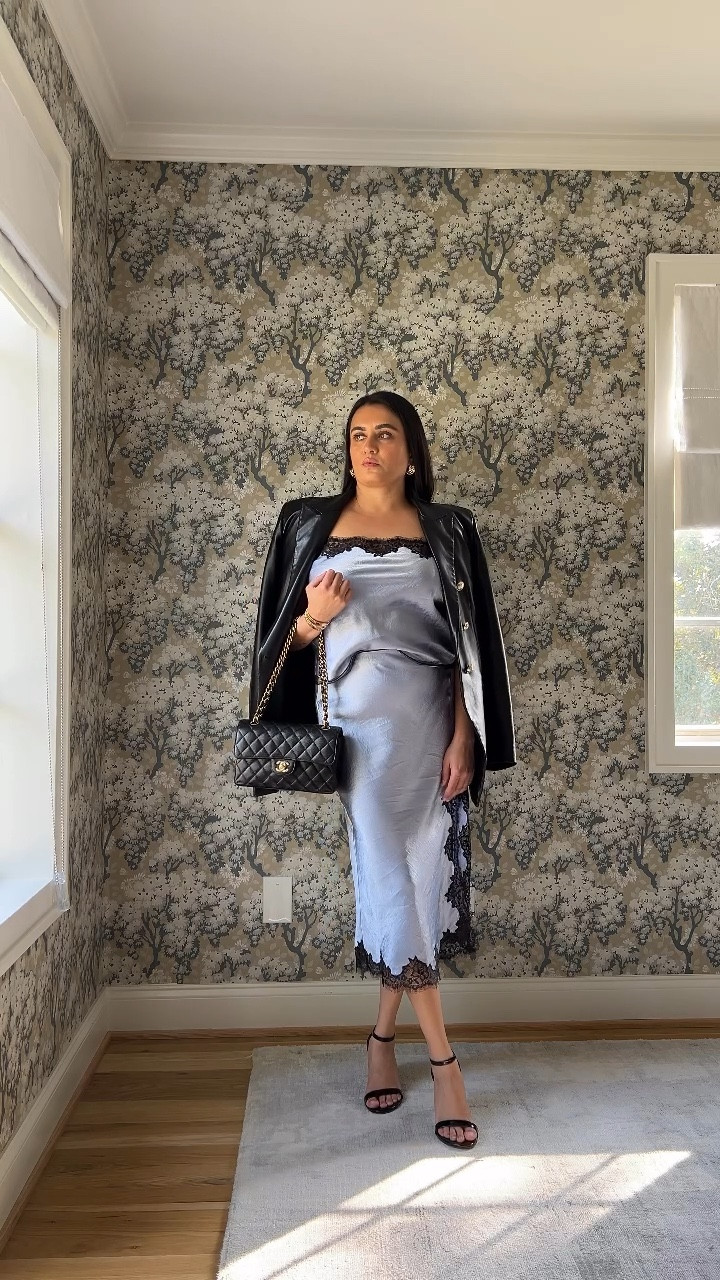 Fall outfit, holiday look, matching set, leather blazer, strappy heels 

#LTKVideo #LTKParties #LTKStyleTip