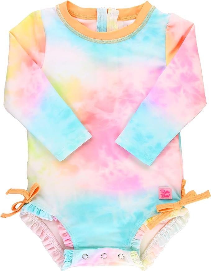 RuffleButts® Girls UPF 50+ Sun Protection Long Sleeve One Piece Swimsuit with Zipper | Amazon (US)