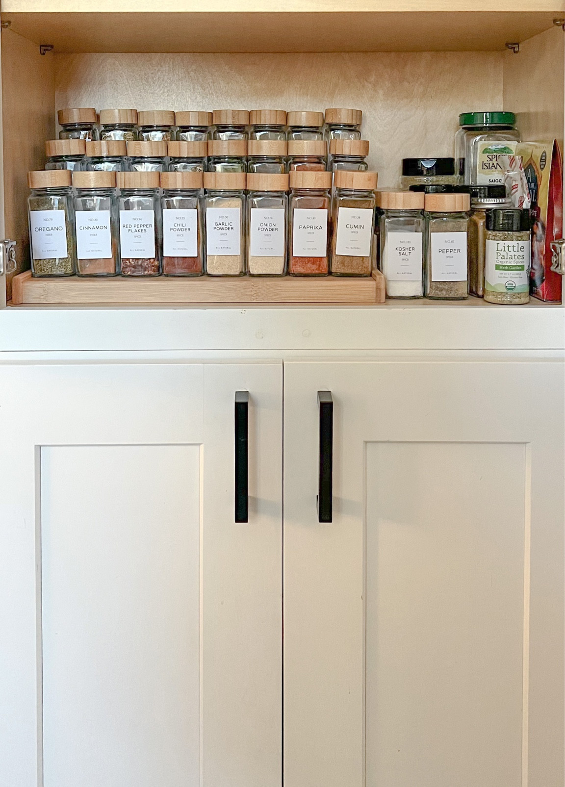 Spice bottles and bamboo riser from Amazon! 