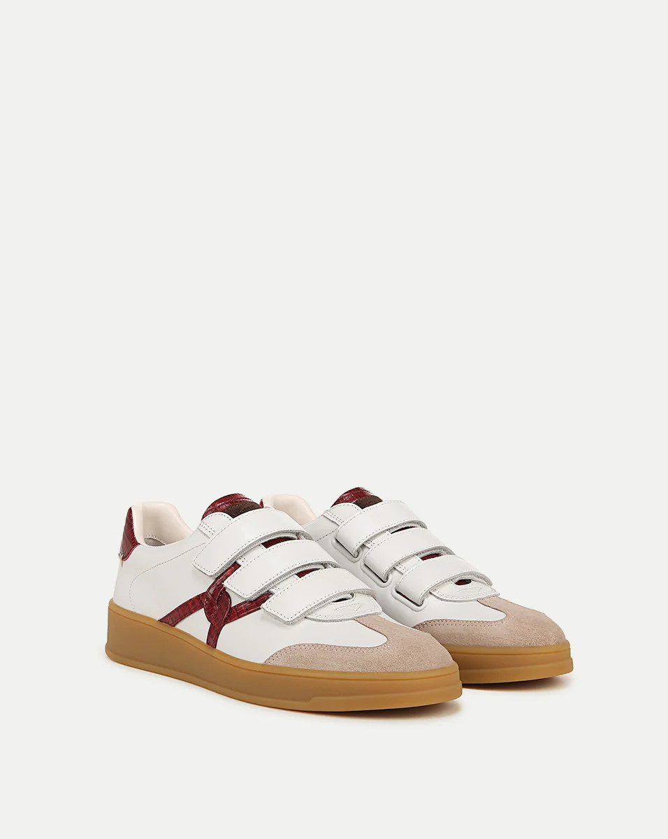 Reagan Velcro Sneaker in White & Red | Veronica Beard | Veronica Beard