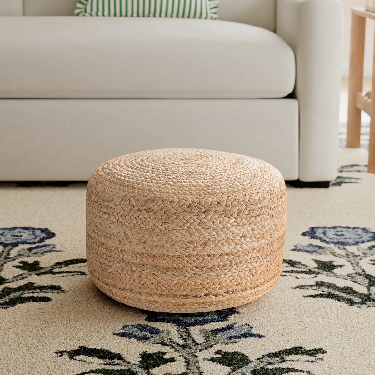 Teele 18" Wide Round Pouf Ottoman | Wayfair North America