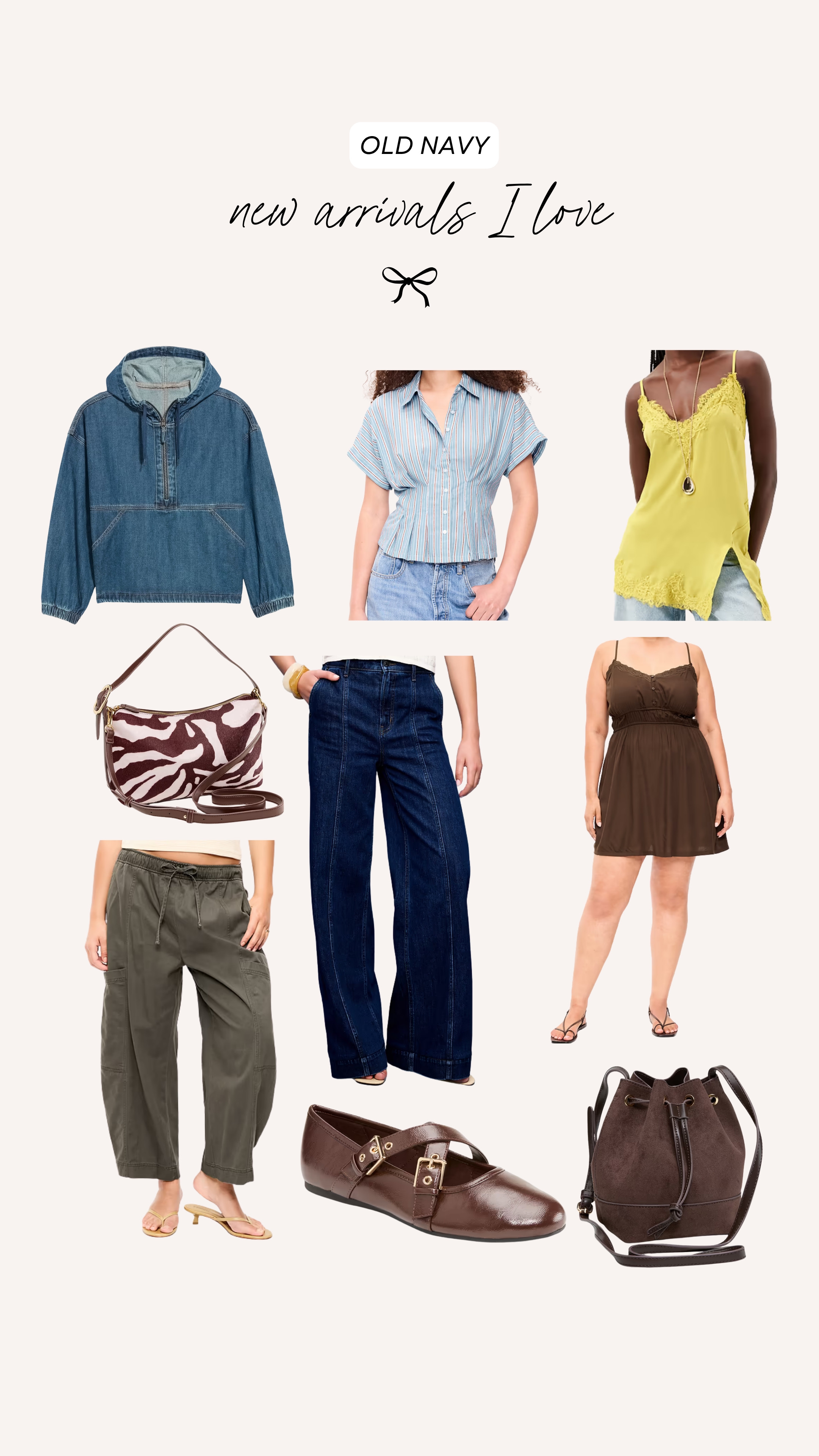 some of my favorites from the new arrivals at Old Navy! Love the zebra bag!

flats, lace cami, anti-pooch jeans 

 #LTKgrwm #LTKootd #LTKMidsize