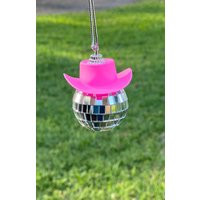 Pink Cowboy Hat Disco Ball Decorations, Cowgirl, Car Rear View Mirror Accessory, Hanging Decoration | Etsy (US)