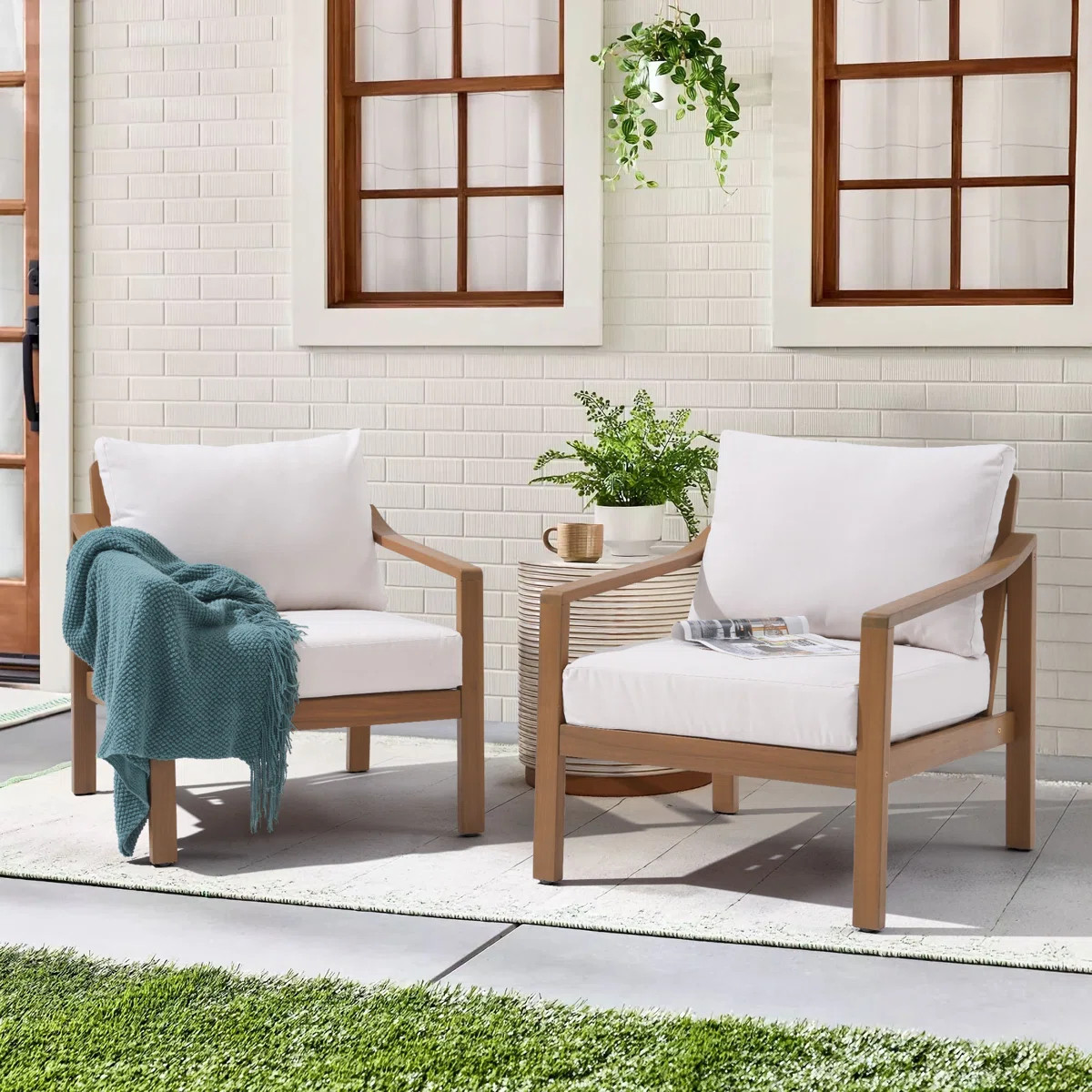Vanover Outdoor Patio Chair With Cushions (Set of 2) | Wayfair North America