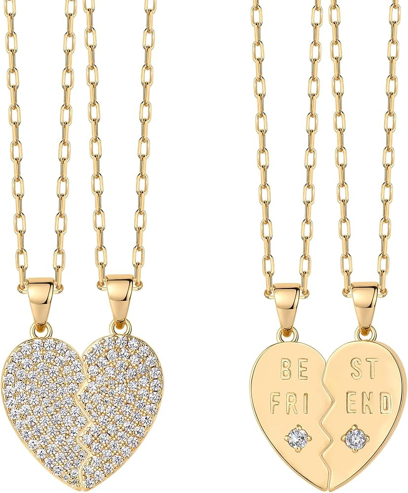 PAVOI 14K Gold Plated Cubic Zirconia Heart Necklace | Cute Dainty Love Pendant Necklaces for Wome... | Amazon (US)