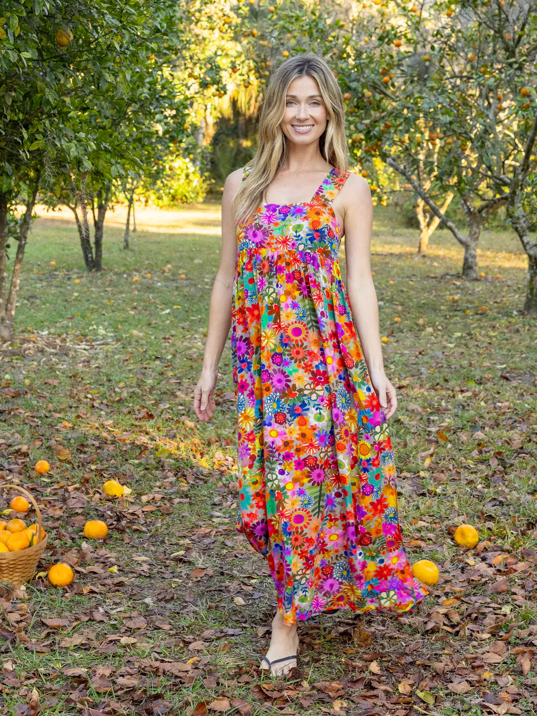 Tricia Maxi Dress - Blue Red Ditsy | Natural Life
