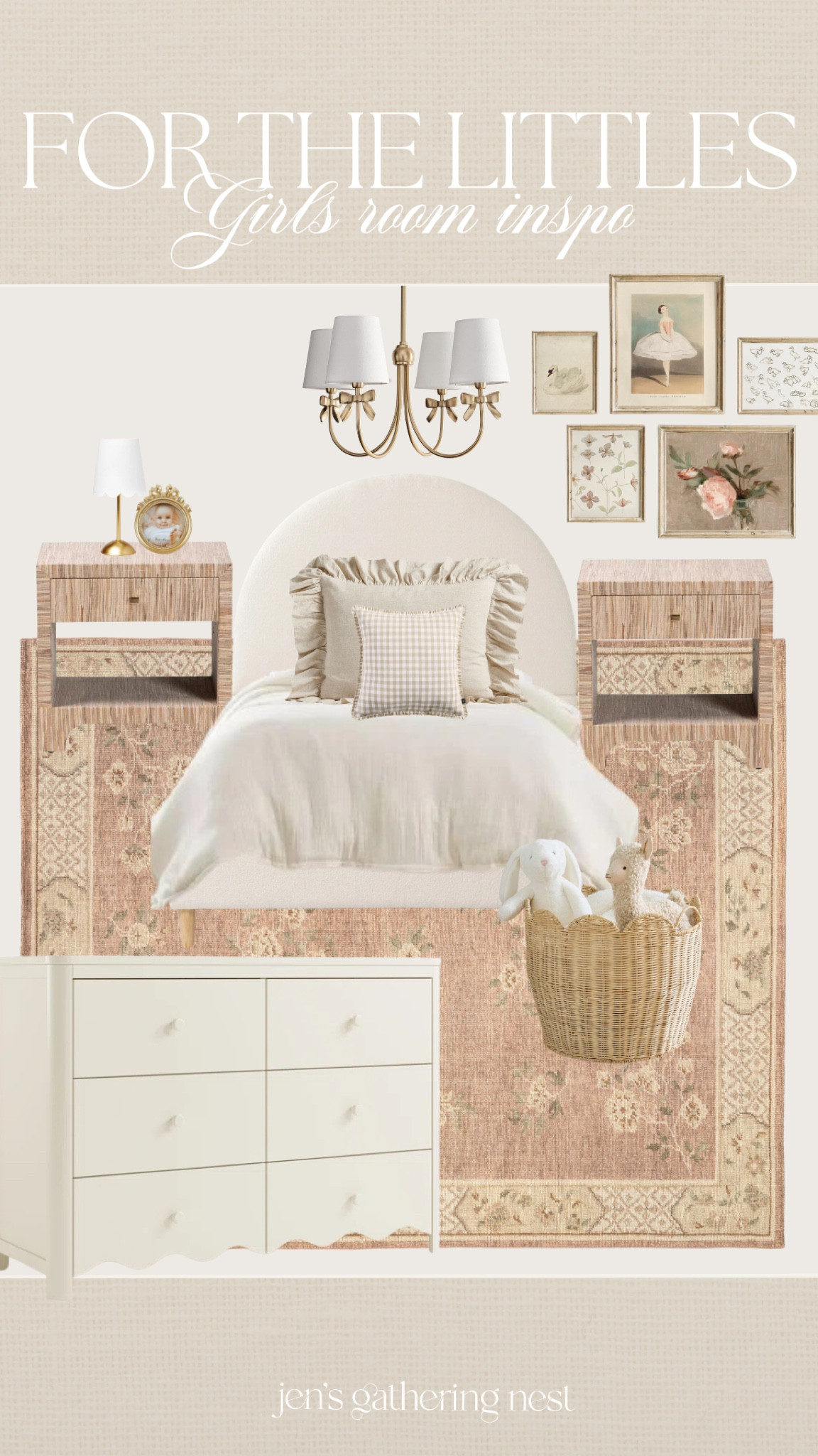 Swooning over this girls room 🥹🤍 love this dresser SO much that I had to share this color! 
So sweet and precious for a little girl, boy or nursery. 

#girlsroom #scallopeddresser #dresser #toddlerroom #kidsroom #bedroom #wayfair #target #potterybarn #bow #blushroom #kidsbedding #scallops #bows #homedecor 

#LTKKids #LTKHome #LTKFamily
