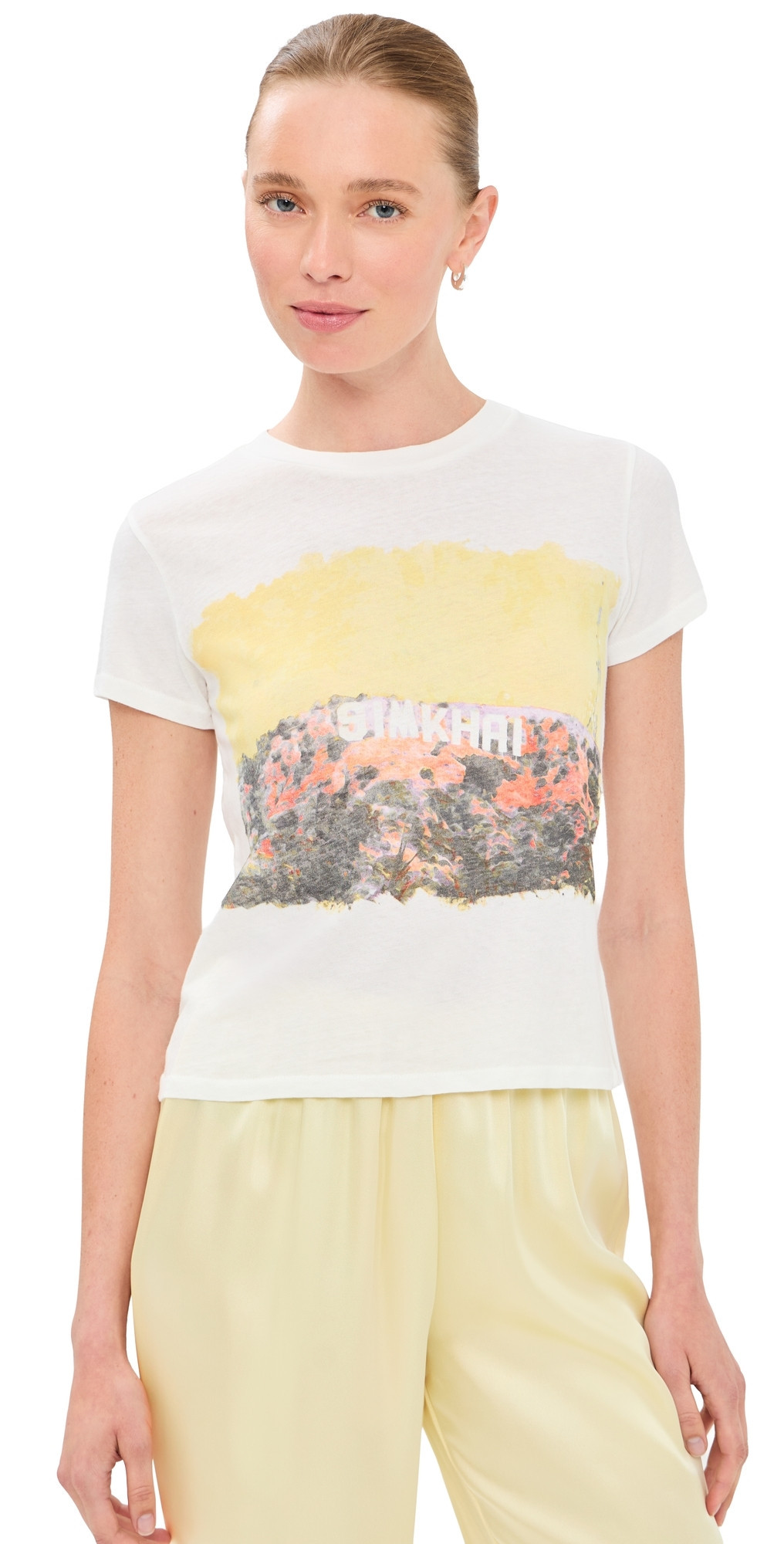 SIMKHAI Simkhai Graphic Tee White L | Shopbop