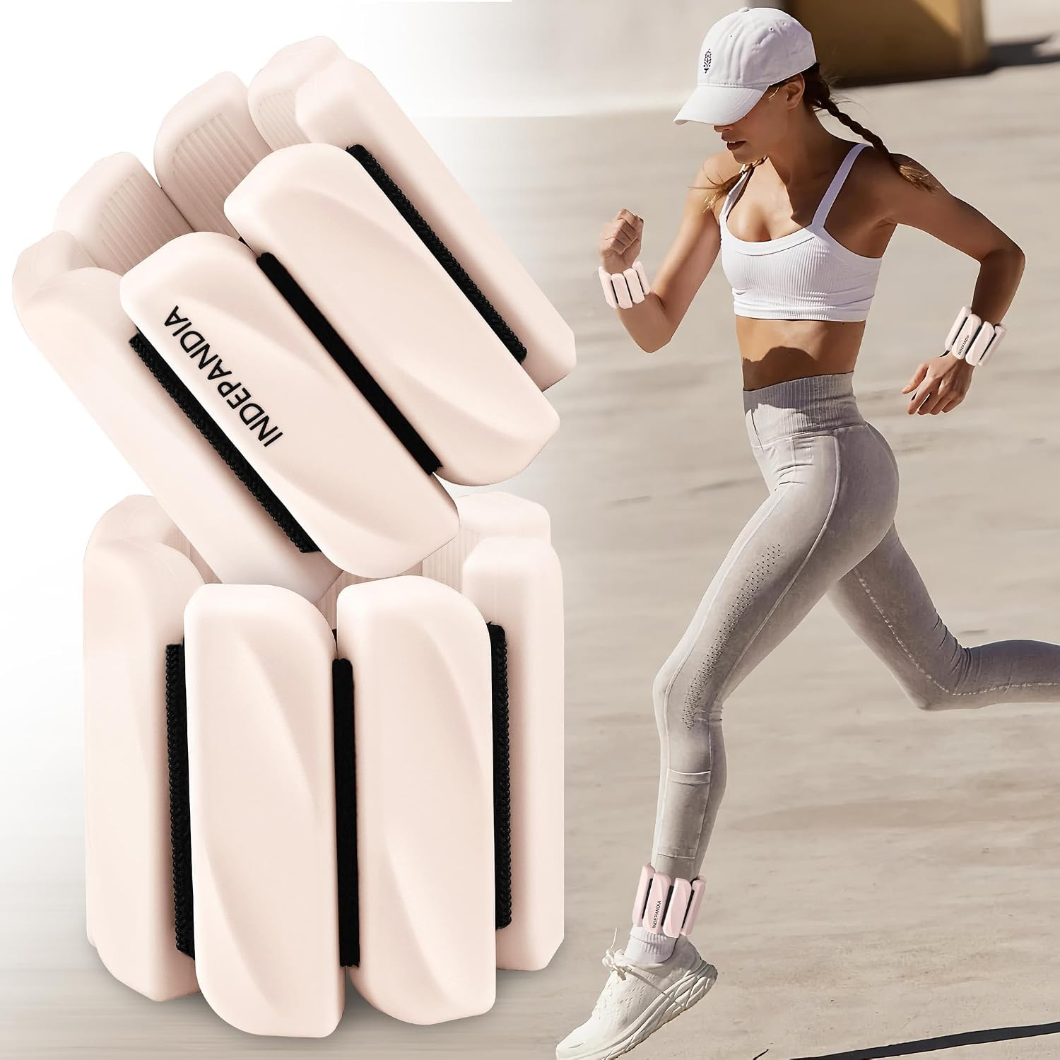 Ankle Wrist Weights for Women 2lbs/4lbs Pairs Adjustable Silicone Weights | Amazon (US)