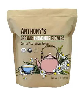 Anthony's Organic Chamomile Flowers, 1 lb, Whole, Loose Leaf, Gluten Free, Non GMO, Non Irradiate... | Amazon (US)
