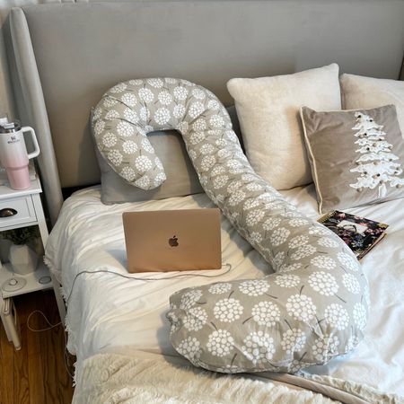 Cozy WFH(bed) setup for a pregnant woman with my snoogle. 

#LTKhome #LTKGiftGuide #LTKbump