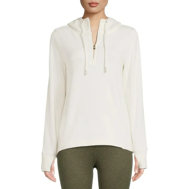 Avia Women's Mink Back Quarter Zip Hoodie With Thumbholes - Walmart.com | Walmart (US)