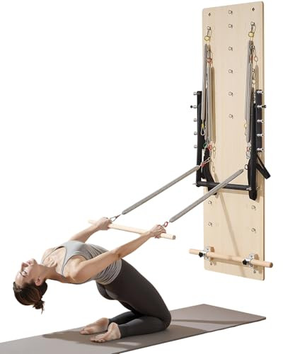 VEVOR Wall Mounted Pilates Reformer Machine, Maple Wood Pilates Springboard, Exercise Equipment with Resistance Springs, Yoga Fitness Trainer, Suitable for Flexibility Balance, Home Gym Studio Workout | Amazon (US)