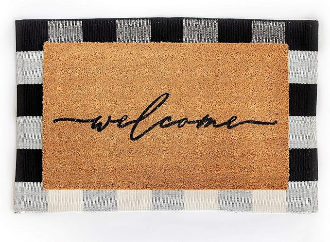 Layered Outdoor Welcome Mat Set - Coconut Coir (18-inch x 30-inch) and Woven Doormat (24-inch x 3... | Amazon (US)