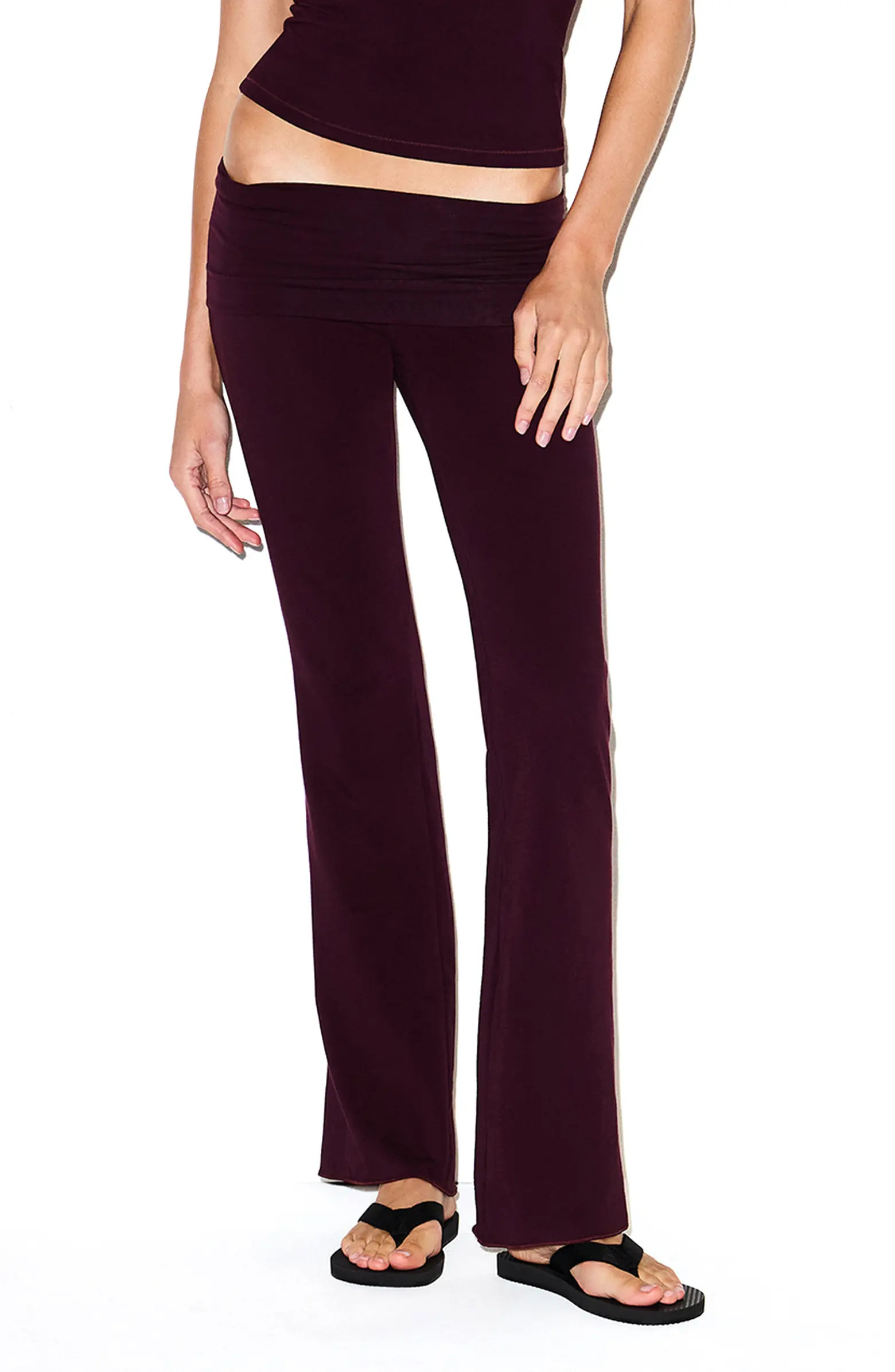 Stretch Cotton Jersey Foldover Pants | Nordstrom